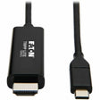 EATON Tripp Lite USB C to HDMI Adapter Cable USB 3.1 Gen 1 4K M/M USB-C Black 3ft - 3 ft HDMI/Thunderbolt 3 A/V Cable for Smartphone, Projector, Chromebook, Notebook, Monitor, Tablet, Audio/Video Device, Ma...  - U444-003-H4K6BE