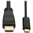 EATON Tripp Lite USB C to HDMI Adapter Cable USB 3.1 Gen 1 4K M/M USB-C Black 6ft - 5.91 ft HDMI/Thunderbolt 3 A/V Cable for Smartphone, Projector, Chromebook, Notebook, Monitor, Tablet, Audio/Video Device,...  - U444-006-H4K6BM