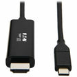 EATON Tripp Lite USB C to HDMI Adapter Cable USB 3.1 Gen 1 4K M/M USB-C Black 6ft - 6 ft HDMI/Thunderbolt 3 A/V Cable for Smartphone, Projector, Chromebook, Notebook, Monitor, Tablet, Audio/Video Device, Ma...  - U444-006-H4K6BE