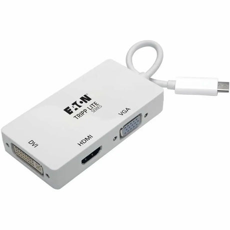 EATON Tripp Lite USB C to HDMI / DVI / VGA Multiport Adapter 4K USB Type C to HDMI, USB-C, USB Type-C - 1 x HDMI - 1 x VGA - 1 x Total Number of DVI (1 x DVI-D) - Dual Link DVI Supported - Mac, Chrome OS - U444-06N-HDV4K