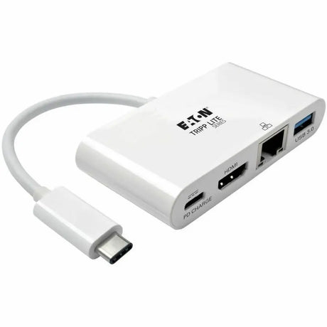 EATON Tripp Lite USB C to HDMI Multiport Video Adapter Converter w/ USB-A Hub, USB-C PD Charging, Gigabit Ethernet Port, Thunderbolt 3 Compatible, USB Type C to HDMI, USB Type-C - for Notebook/Tablet PC/Des...  - U444-06N-HGU-C