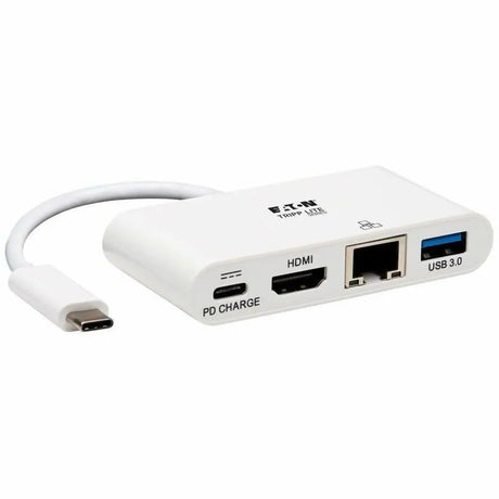 EATON Tripp Lite USB C to HDMI Multiport Video Adapter Converter w/ USB-A Hub, USB-C PD Charging Port & Gigabit Ethernet Port, Thunderbolt 3 Compatible, USB Type C to HDMI, USB Type-C - for Notebook/Tablet ...  - U444-06N-H4GU-C