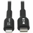 EATON Tripp Lite USB-C to Lightning Sync/Charge Cable (M/M), MFi Certified, Black, 2 m (6.6 ft.) - 6.56 ft Lightning/USB-C Data Transfer Cable for iPhone, iPad, iPod, MacBook, Chromebook, Wall Charger, Car ...  - M102-02M-BK