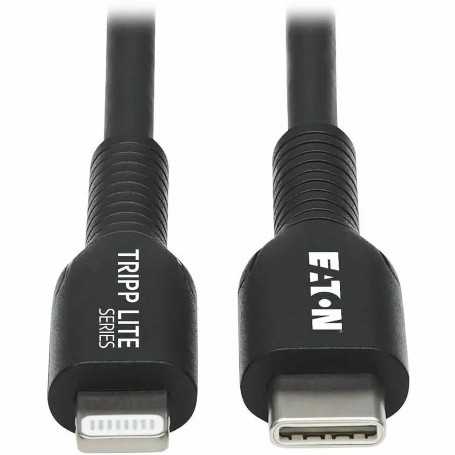 EATON Tripp Lite USB-C to Lightning Sync/Charge Cable (M/M), MFi Certified, Black, 2 m (6.6 ft.) - 6.56 ft Lightning/USB-C Data Transfer Cable for iPhone, iPad, iPod, MacBook, Chromebook, Wall Charger, Car ...  - M102-02M-BK