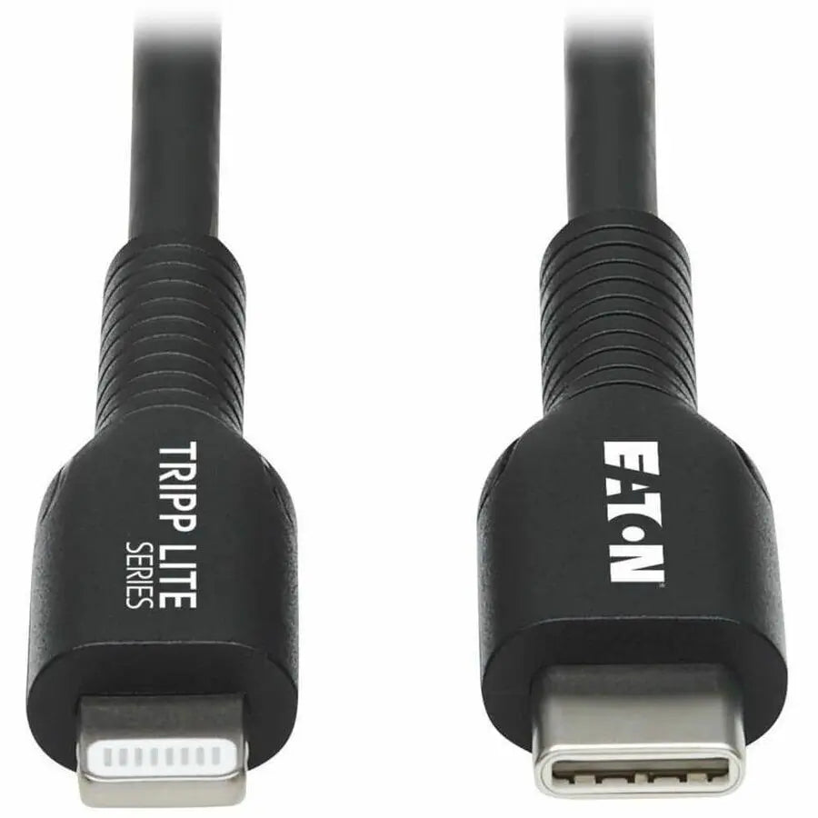 EATON Tripp Lite USB C to Lightning Sync/Charge Cable (M/M), MFi Certified, Black, USB Type C 3 m (9.8 ft.) - 9.84 ft Lightning/USB-C Data Transfer Cable for iPad, iPod, iPhone, MacBook, Chromebook, Wall Ch...  - M102-03M-BK