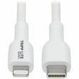 EATON Tripp Lite USB-C to Lightning Sync/Charge Cable (M/M), MFi Certified, White, 1 m (3.3 ft.) - 3.28 ft Lightning/USB-C Data Transfer Cable for iPhone, iPad, iPod, MacBook, Chromebook, Wall Charger, Car ...  - M102-01M-WH