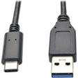 EATON Tripp Lite USB C to USB-A Cable 5 Gbps USB 3.1 Gen 1 M/M USB Type C 3' - USB for Smartphone, Tablet, Computer - 640 MBps - 3 ft - 1 x Type C Male USB - 1 x Type A Male USB - Nickel Plated, Gold-plated...  - U428-003