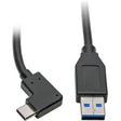 EATON Tripp Lite USB C to USB-A Cable Right Angle 3.1 5 Gbps USB Type C M/M 3ft - USB for Hard Drive, Workstation, Tablet, Smartphone, Wall Charger, Car Charger, MacBook, Ultrabook, Chromebook, Printer, Sca...  - U428-003-CRA