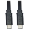 EATON Tripp Lite USB C to USB C Cable Flat USB 2.0 M/M Thunderbolt 3 Black 6ft - 6 ft USB-C Data Transfer Cable for Smartphone, Computer, Wall Charger, Mobile Device, MacBook Pro, Notebook, Tablet, PC, Powe...  - U040-006-C-FL