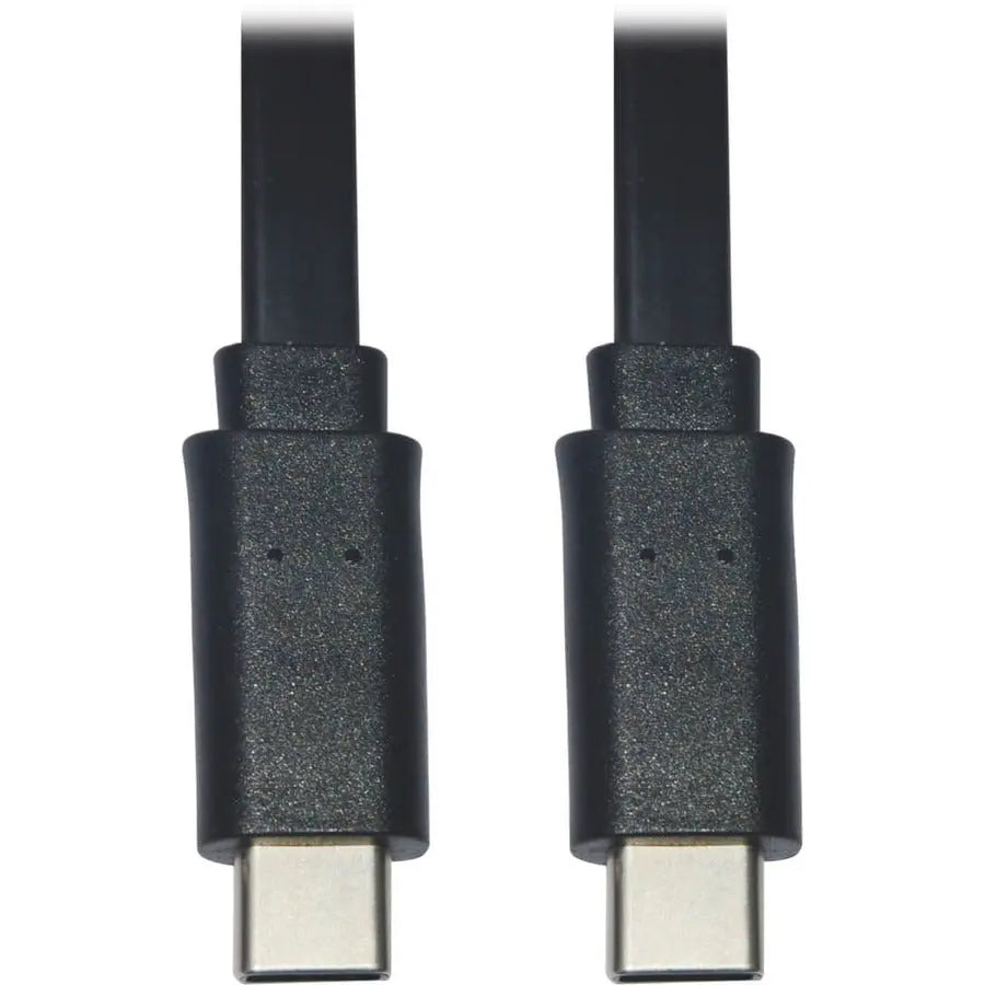 EATON Tripp Lite USB C to USB C Cable Flat USB 2.0 M/M Thunderbolt 3 Black 6ft - 6 ft USB-C Data Transfer Cable for Smartphone, Computer, Wall Charger, Mobile Device, MacBook Pro, Notebook, Tablet, PC, Powe...  - U040-006-C-FL