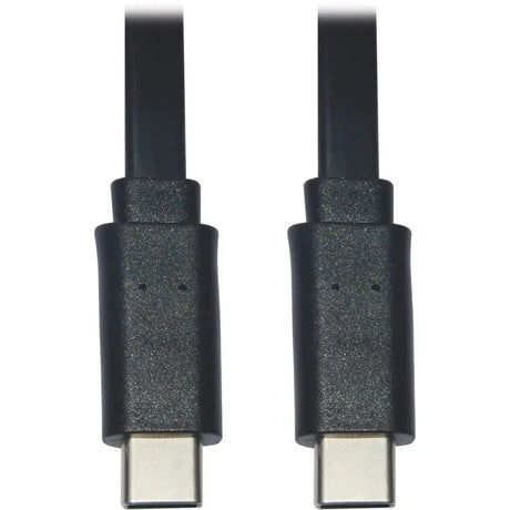 EATON Tripp Lite USB C to USB C Cable Flat USB 2.0 M/M Thunderbolt 3 Black 6ft - 6 ft USB-C Data Transfer Cable for Smartphone, Computer, Wall Charger, Mobile Device, MacBook Pro, Notebook, Tablet, PC, Powe...  - U040-006-C-FL