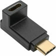 EATON Tripp Lite USB C to USB Type C Adapter Converter Right Angle M/F 10Gbps 3A - 1 x Type C Male USB - 1 x Type C Female USB - Gold Connector - Gold Contact - Black - U420-000-F-UD