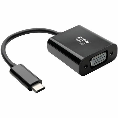 EATON Tripp Lite USB C to VGA Adapter Converter, Thunderbolt 3 - M/F, USB 3.1, 1080p, Black, USB Type C, USB-C, USB Type-C - USB/VGA for Smartphone, Chromebook, Projector, Video Device, Monitor, Notebook, T - U444-06N-VB-AM