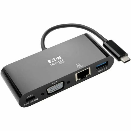 EATON Tripp Lite USB C to VGA Multiport Adapter Dock USB Type C to VGA Black, Thunderbolt 3 Compatible, USB Type C, USB-C, USB Type-C - for Notebook/Tablet PC/Desktop PC/Smartphone - 60 W - USB Type C - 2 x - U444-06N-VGUB-C
