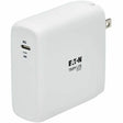 EATON Tripp Lite USB C Wall Charger 1-Port Compact Gan Technology 100W PD 3.0 - 120 V AC, 230 V AC Input - 5 V DC/5 A, 9 V DC, 15 V DC, 20 V DC Output - White - U280-W01-100C1G