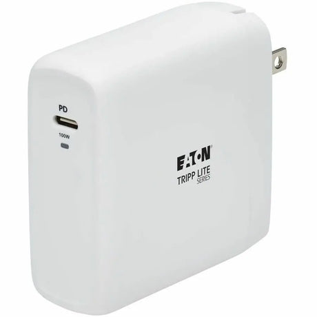 EATON Tripp Lite USB C Wall Charger 1-Port Compact Gan Technology 100W PD 3.0 - 120 V AC, 230 V AC Input - 5 V DC/5 A, 9 V DC, 15 V DC, 20 V DC Output - White - U280-W01-100C1G