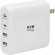 EATON Tripp Lite USB C Wall Charger 4Port Compact Gan Technology 100W PD3.0 White - 120 V AC, 230 V AC Input - 5 V DC/5 A, 9 V DC, 15 V DC, 20 V DC Output - White - U280-W04-100C2G