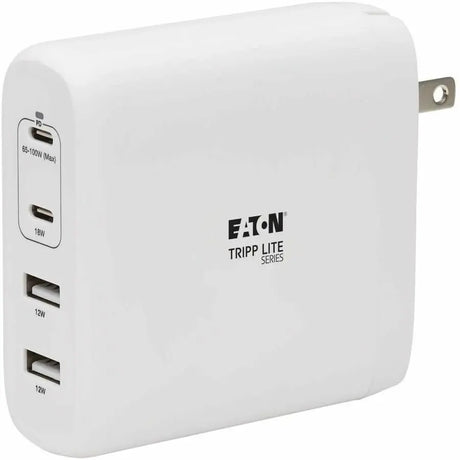 EATON Tripp Lite USB C Wall Charger 4Port Compact Gan Technology 100W PD3.0 White - 120 V AC, 230 V AC Input - 5 V DC/5 A, 9 V DC, 15 V DC, 20 V DC Output - White - U280-W04-100C2G