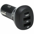 EATON Tripp Lite USB Car Charger 3-Port 36W Max Charging USB C, 2 USB-A Black - 12 V DC Input - 5 V DC/3 A, 9 V DC, 12 V DC Output - Black - U280-C03-36W-1B