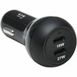 Tripp Lite USB Car Charger Dual-Port 45W Charging USB C 27W and 18W Black - 12 V DC Input - 5 V DC/3 A, 9 V DC Output - Black - U280-C02-45W-2B EATON