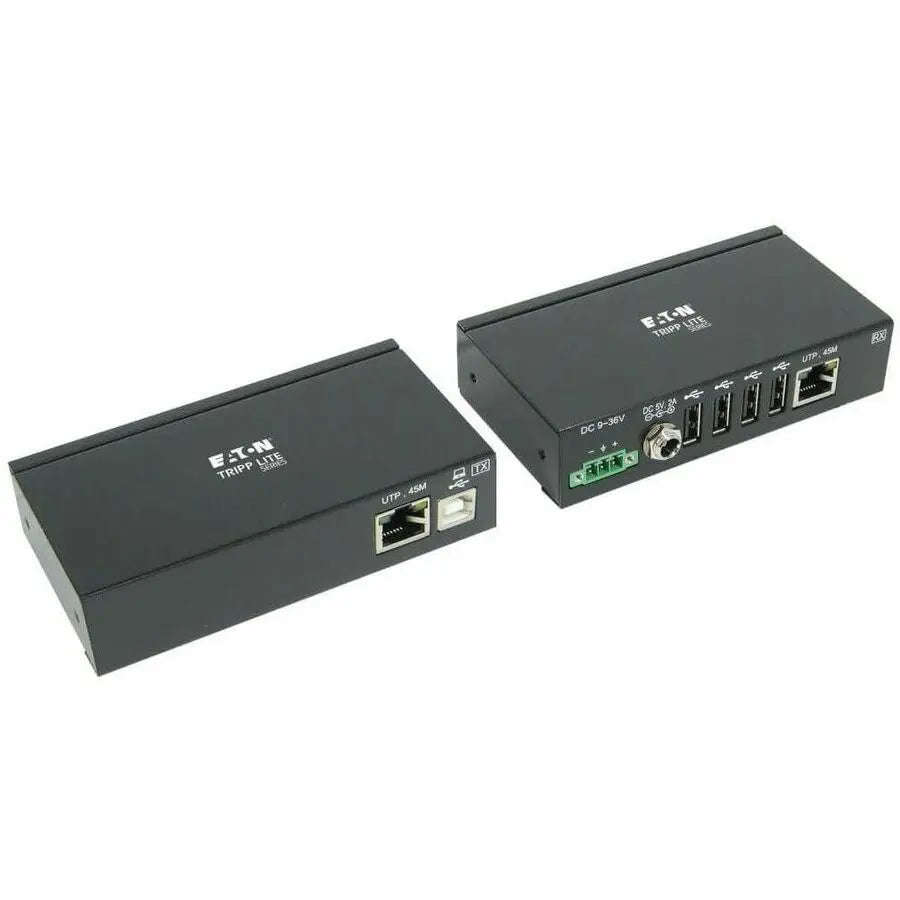 EATON Tripp Lite USB over Cat5/Cat6 Extender Kit 4-Port Industrial USB 2.0 w ESD - 1 Input Device - 4 Output Device - 150 ft Range - 2 x Network (RJ-45) - 5 x USB - Twisted Pair - Category 6 - Rack-mountabl...  - B203-104-IND