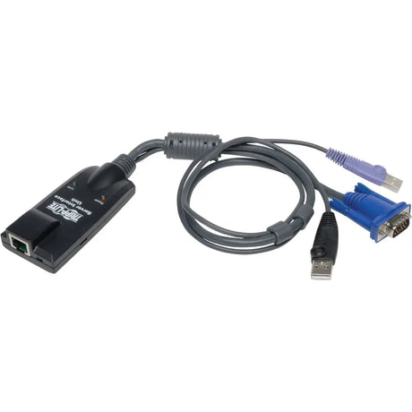 Tripp Lite USB Server Interface Unit Virtual Media & CAC B064 Cat5 KVM TAA - RJ-45/USB/VGA KVM Cable for KVM Switch - First End: 1 x RJ-45 Network - Female - Second End: 1 x 15-pin HD-15 - Male, 2 x U...  - B055-001-UV2CAC EATON