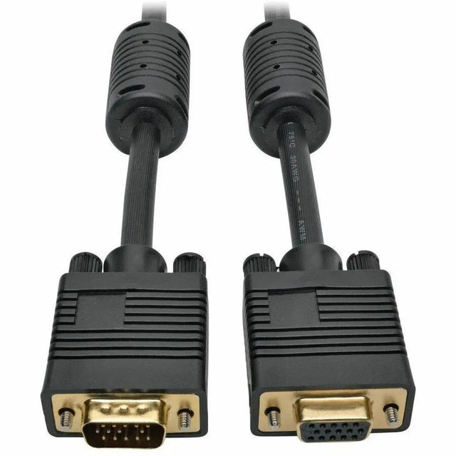 EATON Tripp Lite VGA Coax High-Resolution Monitor Extension Cable with RGB Coax (HD15 M/F), 3 ft. - 3 ft VGA Video Cable for Video Device, Monitor - First End: 1 x 15-pin HD-15 - Male - Second End: 1 x 15-p...  - P500-003