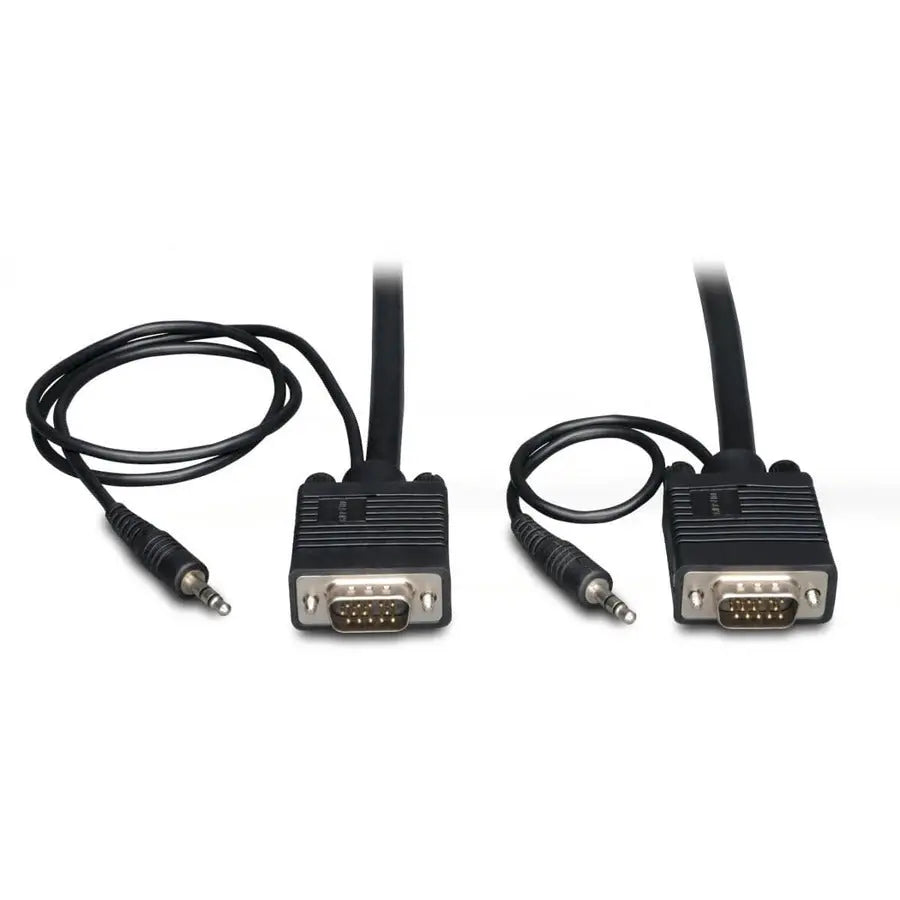 EATON Tripp Lite VGA Coax Monitor Cable with audio, High Resolution cable with RGB coax - (HD15 and 3.5mm M/M) 10-ft. - P504-010