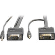 EATON Tripp Lite VGA Coax Monitor Cable with audio, High Resolution cable with RGB coax - (HD15 and 3.5mm M/M) 10-ft. - P504-010