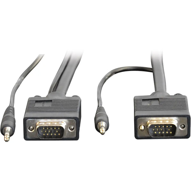 EATON Tripp Lite VGA Coax Monitor Cable with audio, High Resolution cable with RGB coax - (HD15 and 3.5mm M/M) 10-ft. - P504-010