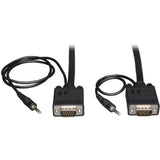 EATON Tripp Lite VGA Coax Monitor Cable with audio, High Resolution cable with RGB coax - (HD15 and 3.5mm M/M) 6-ft. - P504-006