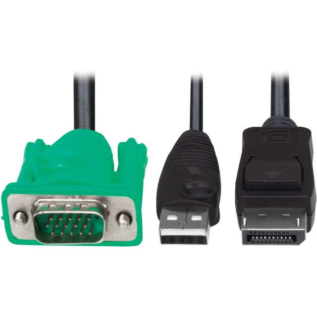EATON Tripp Lite VGA to DisplayPort and USB-A Adapter Cable Kit for Tripp Lite B020-U and B022-U KVM, 6 ft. (1.8 m) - 6 ft KVM Cable for KVM Switch, Server, Computer - First End: 1 x 15-pin HD-15 - Male - S...  - P778-006-DP