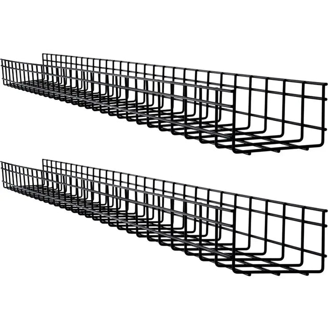 EATON Tripp Lite Wire Mesh Cable Tray - 150 x 100 x 1500 mm (6 in. x 4 in. x 5 ft.) 2-Pack - Cable Tray - Black - 2 Pack - Steel - SRWB6410X2STR