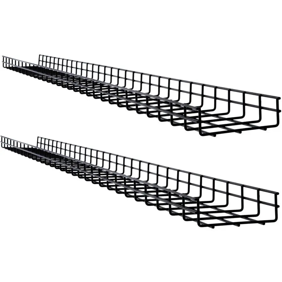 EATON Tripp Lite Wire Mesh Cable Tray - 150 x 50 x 1500 mm (6 in. x 2 in. x 5 ft.), 2-Pack - Cable Tray - Black Powder Coat - 2 Pack - Steel - SRWB6210X2STR