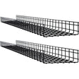 EATON Tripp Lite Wire Mesh Cable Tray - 300 x 100 x 1500 mm (12 in. x 4 in. x 5 ft.), 2-Pack - Cable Tray - Black Powder Coat - 2 Pack - Steel - SRWB12410X2STR