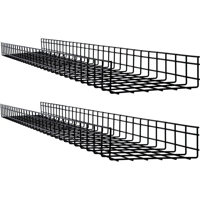 EATON Tripp Lite Wire Mesh Cable Tray - 300 x 100 x 1500 mm (12 in. x 4 in. x 5 ft.), 2-Pack - Cable Tray - Black Powder Coat - 2 Pack - Steel - SRWB12410X2STR