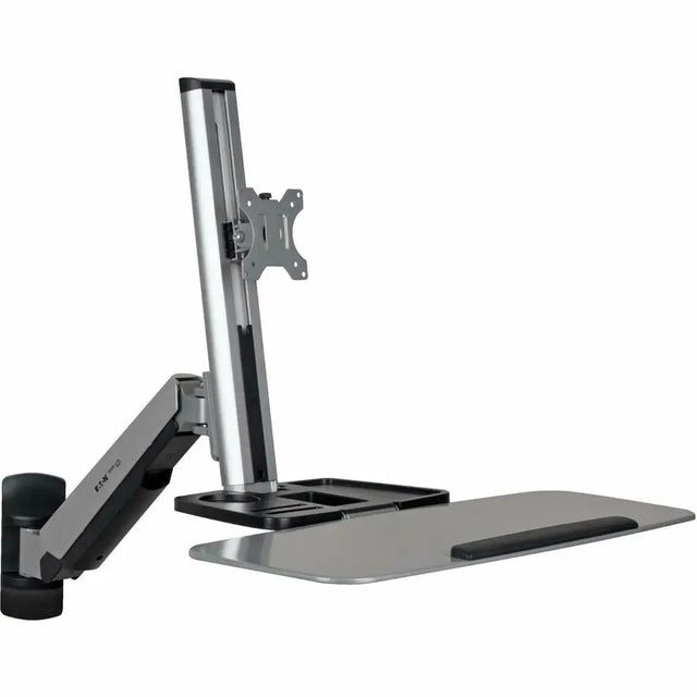 EATON Tripp Lite WorkWise Wall-Mounted Workstation, Single Display - Wall Mount for Flat Panel Display, TV, Keyboard, Telephone, Fan - Black - 1 Display(s) Supported - 32" Screen Support - 17.64 lb Load Cap - WWSS1332W