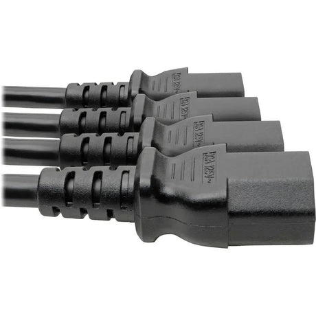 EATON Tripp Lite Y Splitter Computer Power Cord 10A 18AWG C14 to 4xC13 Black 18in - For Computer, Printer, Monitor - 120 V AC, 230 V AC Voltage Rating - Black - P004-18N-4XC13