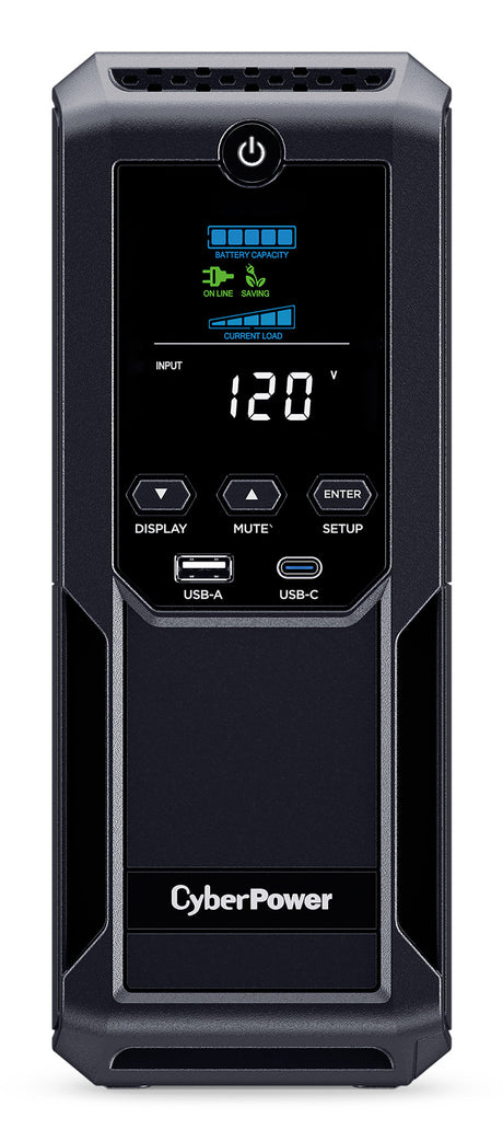 CyberPower LCD Intelligent uninterruptible power supply (UPS) Line-Interactive 1.35 kVA 815 W 12 AC outlet(s) - CP1350AVRLCD3 CYBERPOWER