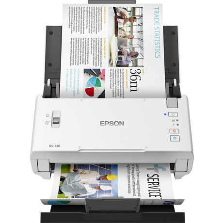 EPSON Epson DS-410 Sheetfed Scanner - 600 dpi Optical - 48-bit Color - 16-bit Grayscale - 26 ppm (Mono) - 26 ppm (Color) - Duplex Scanning - USB - B11B249201