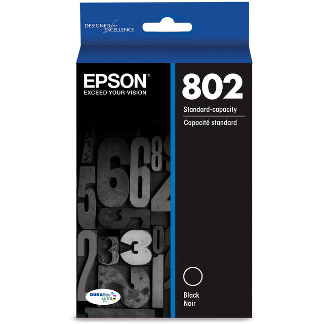 EPSON Epson DURABrite Ultra 802 Original Ink Cartridge - Black - Inkjet - 1 Each - T802120-S