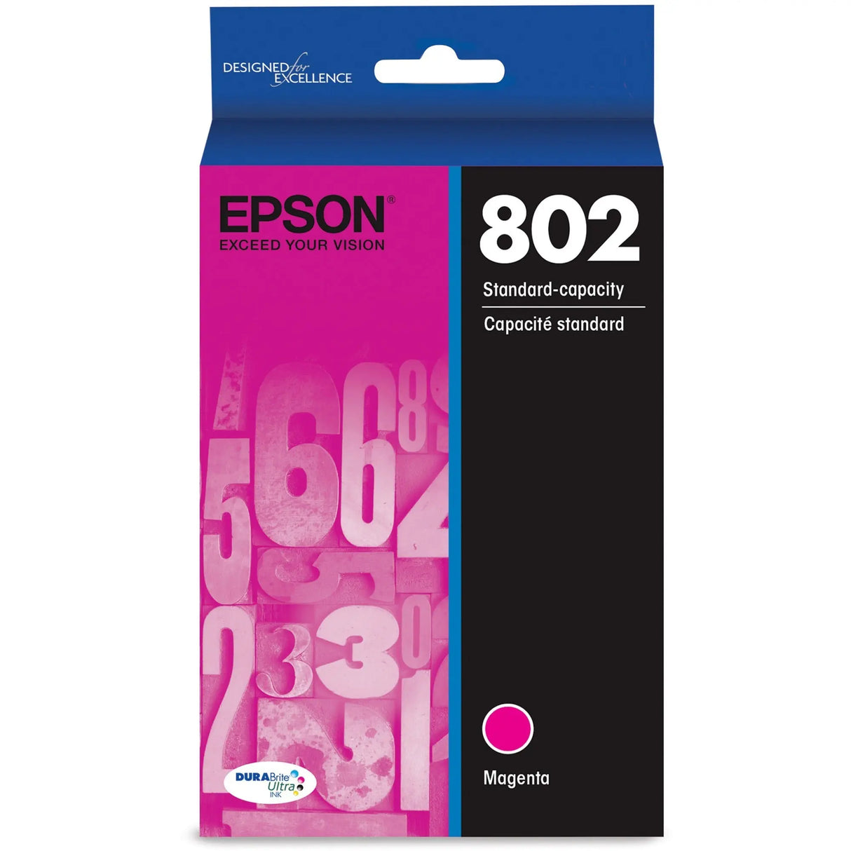 EPSON Epson DURABrite Ultra 802 Original Ink Cartridge - Magenta - Inkjet - 1 Each - T802320-S