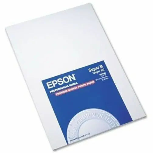 EPSON Epson Inkjet Photo Paper - White - 92 Brightness - 97% Opacity - Super B - 13" x 19" - 252 g/m² Grammage - High Gloss - 20 Sheet - S041289