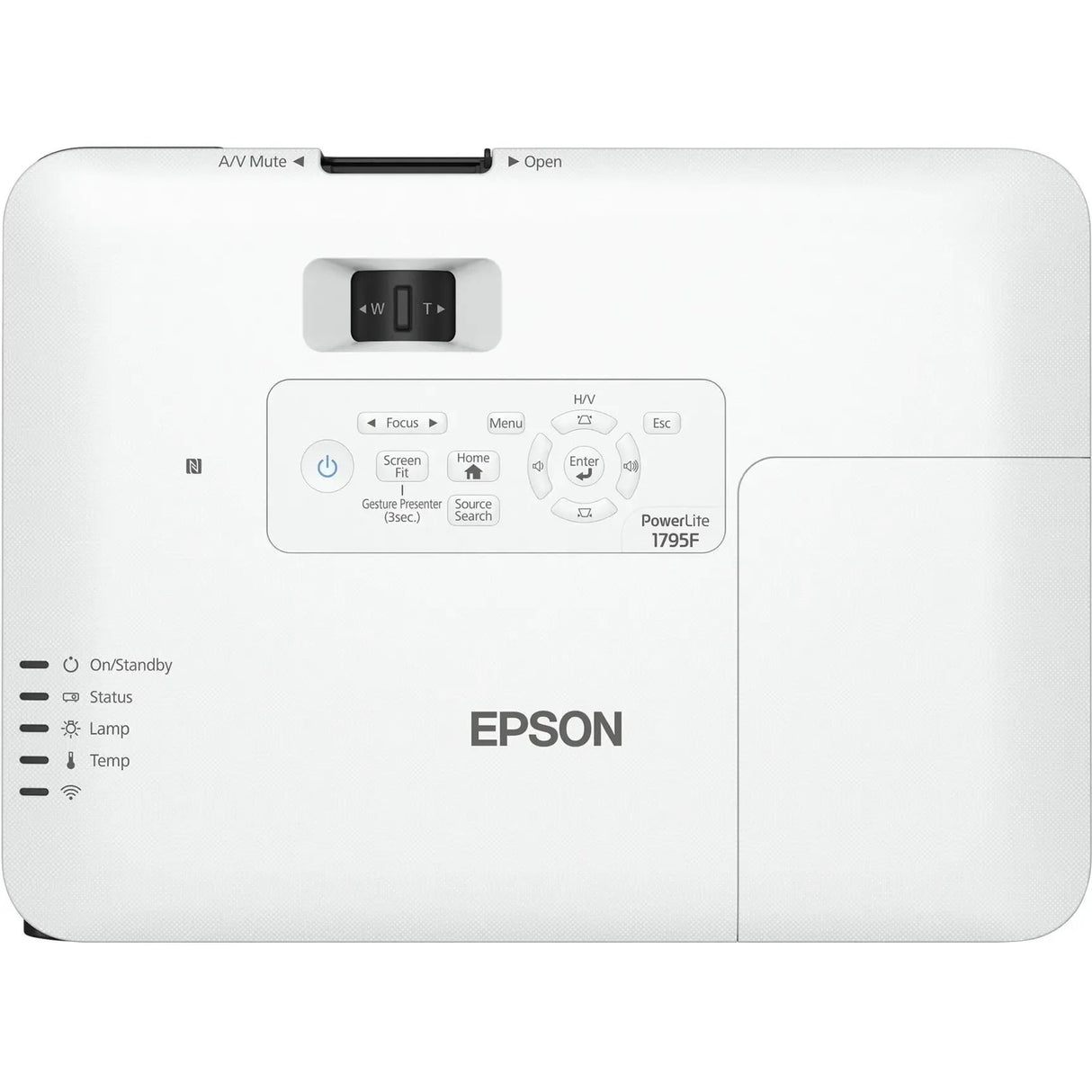 EPSON Epson PowerLite 1795F LCD Projector - 16:9 - 1920 x 1080 - Rear, Ceiling, Front - 1080p - 4000 Hour Normal Mode - 7000 Hour Economy Mode - Full HD - 10,000:1 - 3200 lm - HDMI - USB - Wireless LAN - V11H796020
