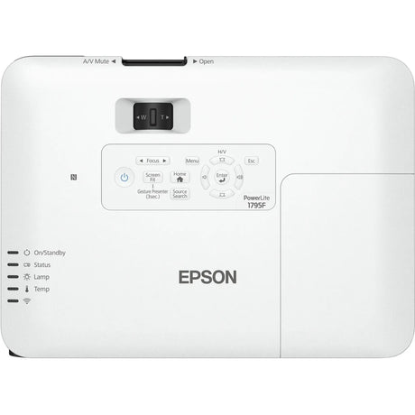 EPSON Epson PowerLite 1795F LCD Projector - 16:9 - 1920 x 1080 - Rear, Ceiling, Front - 1080p - 4000 Hour Normal Mode - 7000 Hour Economy Mode - Full HD - 10,000:1 - 3200 lm - HDMI - USB - Wireless LAN - V11H796020