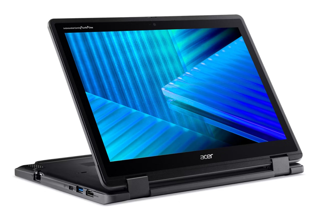Acer TravelMate Spin B3 TMB312R-31-C45D Hybrid (2-in-1) 31 cm (12.2") Touchscreen WUXGA 4 GB LPDDR5-SDRAM 128 GB eMMC Wi-Fi 7 (802.11be) Windows 11 Pro Education Black - NX.BHBAA.003 ACER