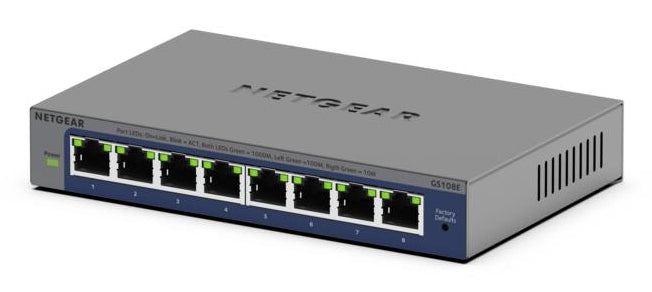 NETGEAR GS108E-400NAS network switch Unmanaged L2/L3 Gigabit Ethernet (10/100/1000) Grey - GS108E-400NAS