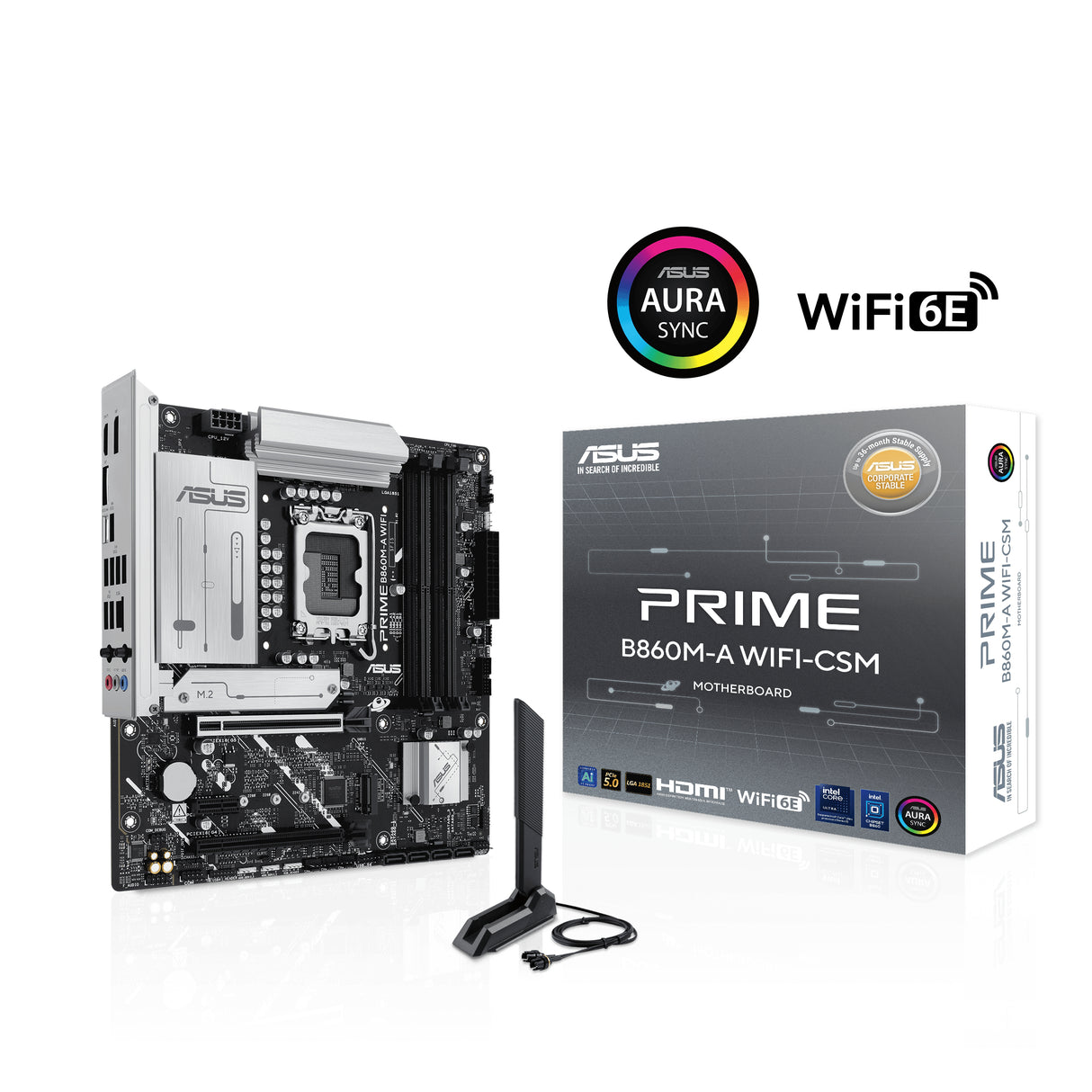 ASUS PRIME B860M-A WIFI-CSM motherboard Intel B860 LGA 1851 (Socket V1) micro ATX - PRIME B860M-A WIFI-CSM