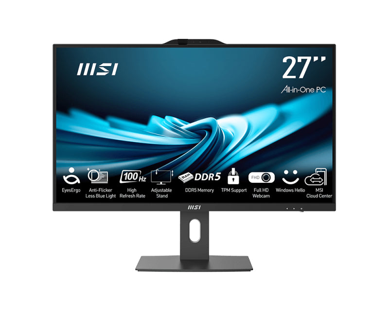MSI Pro AP272P 14M-603US Intel® Core™ i5 i5-14400 68.6 cm (27") 1920 x 1080 pixels All-in-One PC 8 GB DDR5-SDRAM 1 TB SSD Windows 11 Home Wi-Fi 6E (802.11ax) Black - PAP27214M603