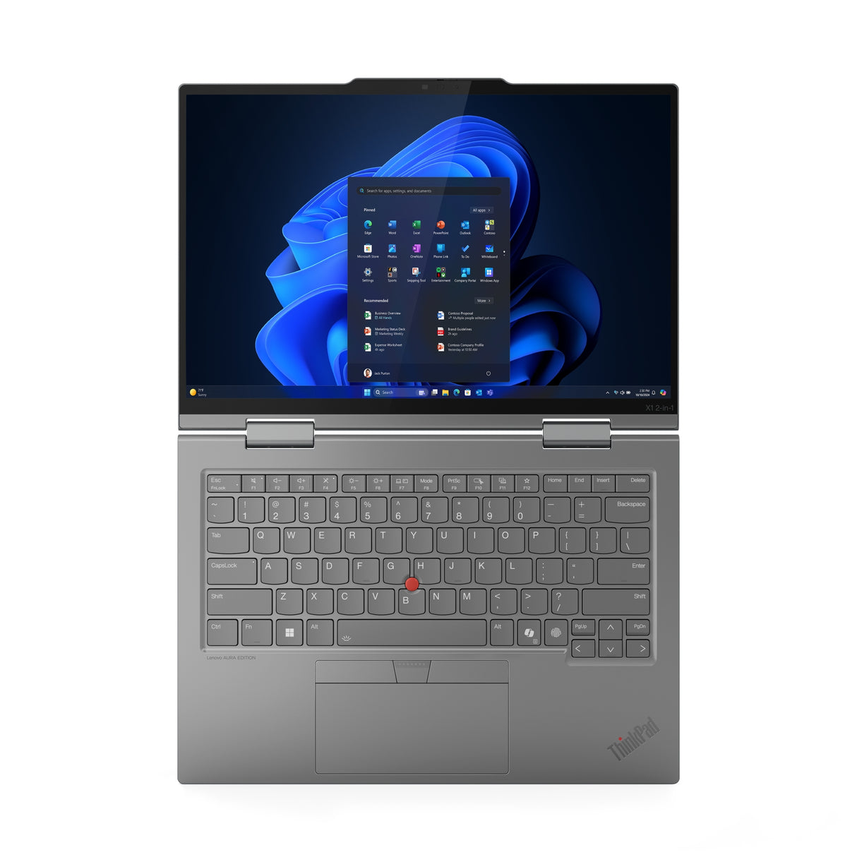 Lenovo ThinkPad X1 2-in-1 Gen 10 Aura Edition Copilot+ PC Intel Core Ultra 7 268V Hybrid (2-in-1) 35.6 cm (14") Touchscreen WUXGA 32 GB LPDDR5x-SDRAM 512 GB SSD Wi-Fi 7 (802.11be) Windows 11 Pro Engli - 21NU0036US